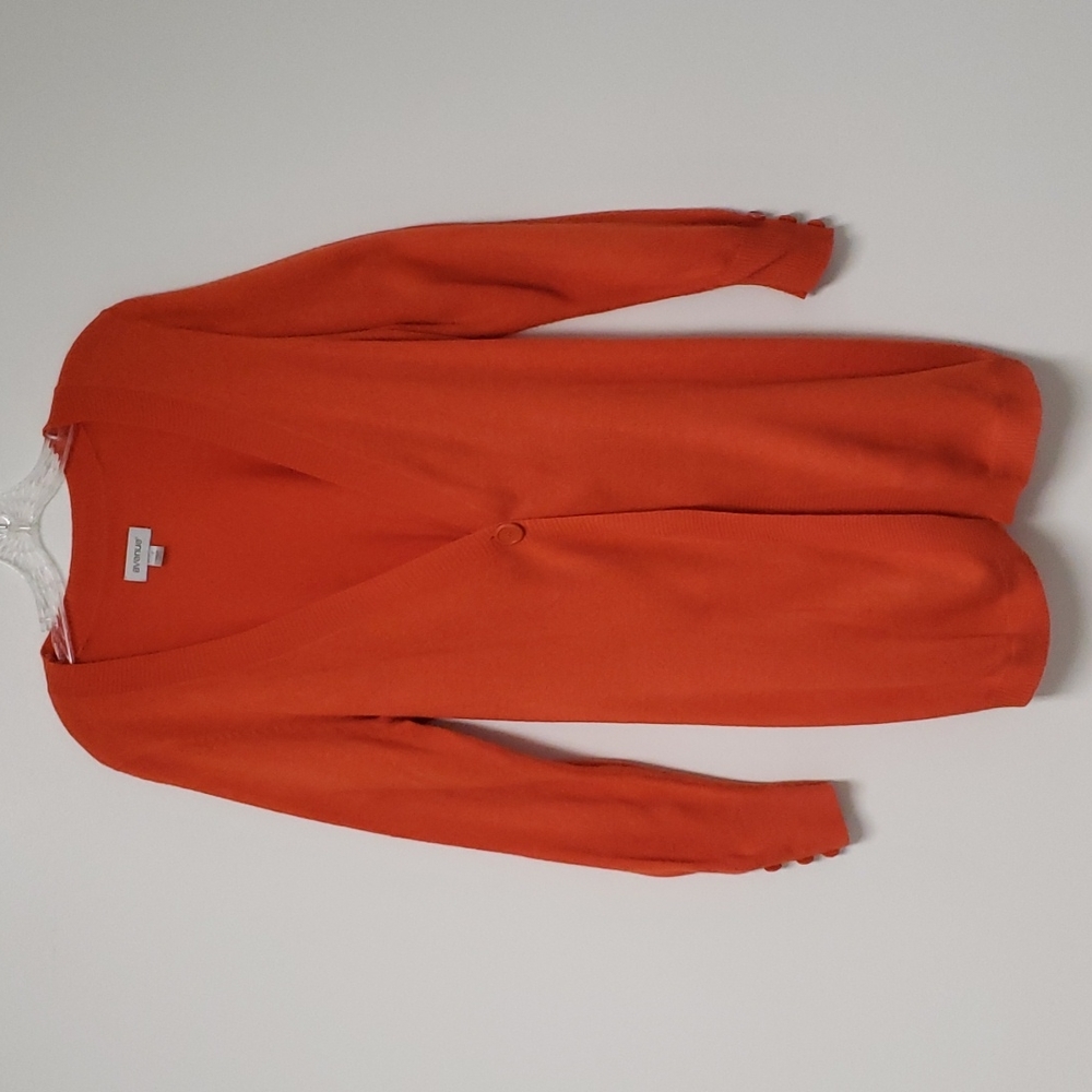 Avenue lightweight‎ orange cardigan sweater